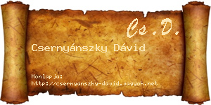 Csernyánszky Dávid névjegykártya
