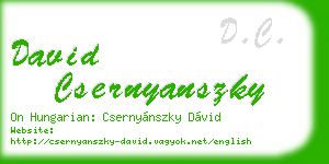 david csernyanszky business card